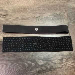 2 black lululemon headbands